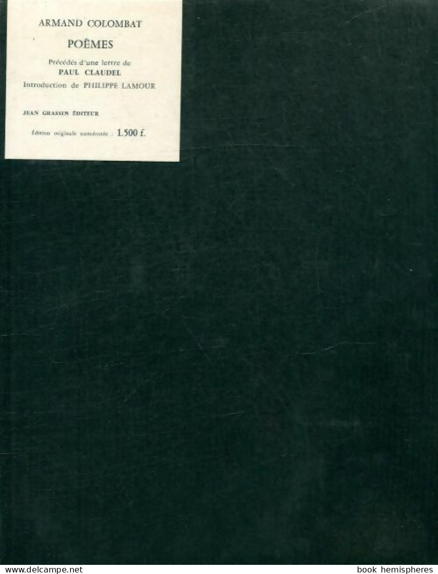 Poèmes (1957) De Armand Colombat - Other & Unclassified