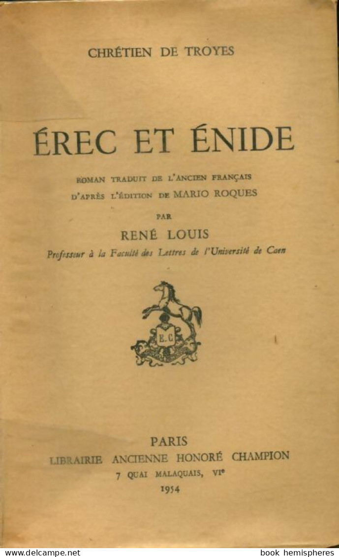 Erec Et Enide (1954) De Chrétien De Troyes - Klassische Autoren