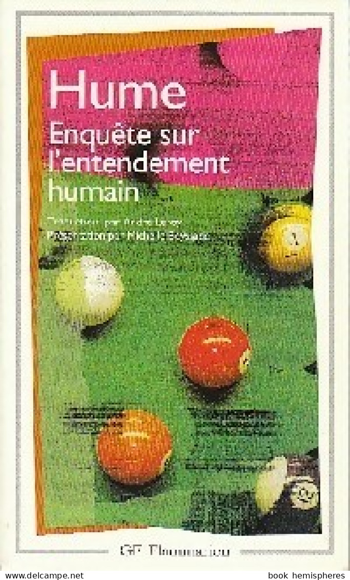 Enquête Sur L'entendement Humain (1998) De David Hume - Psychologie/Philosophie
