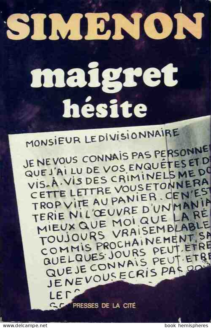 Maigret Hésite (1968) De Georges Simenon - Autres & Non Classés