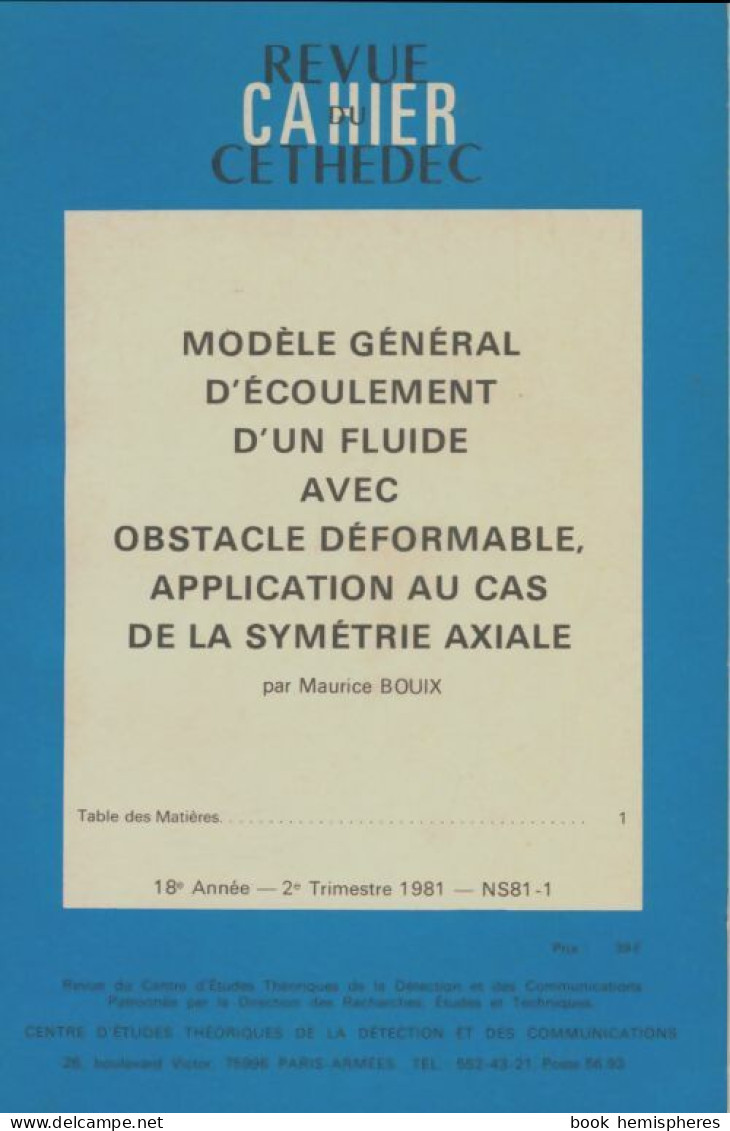 Revue Du Cahier Cethecec NS81-1 (1981) De Collectif - Zonder Classificatie