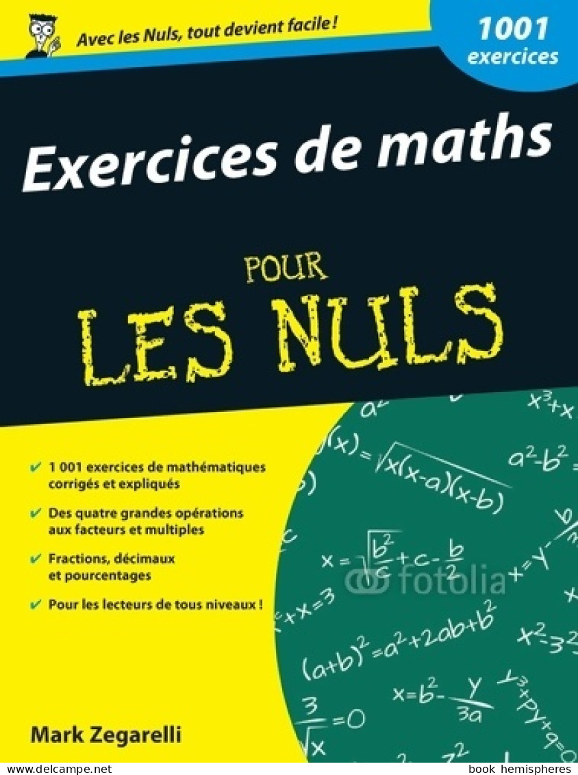Exercices De Maths Pour Les Nuls (2014) De Mark Zegarelli - Wetenschap