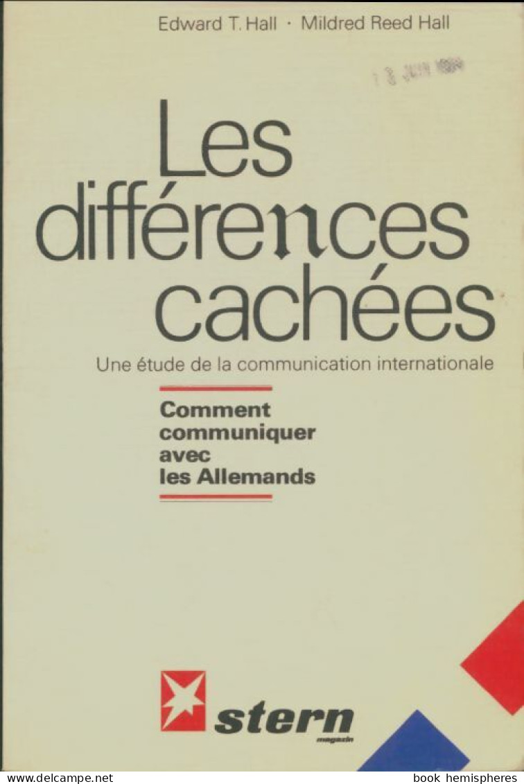 Les Différences Cachées (1984) De Edward T. Hall - Wissenschaft