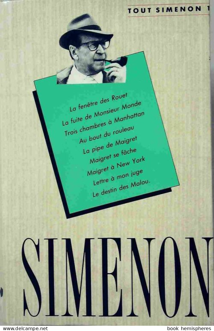 Tout Simenon Tome I (1990) De Georges Simenon - Other & Unclassified