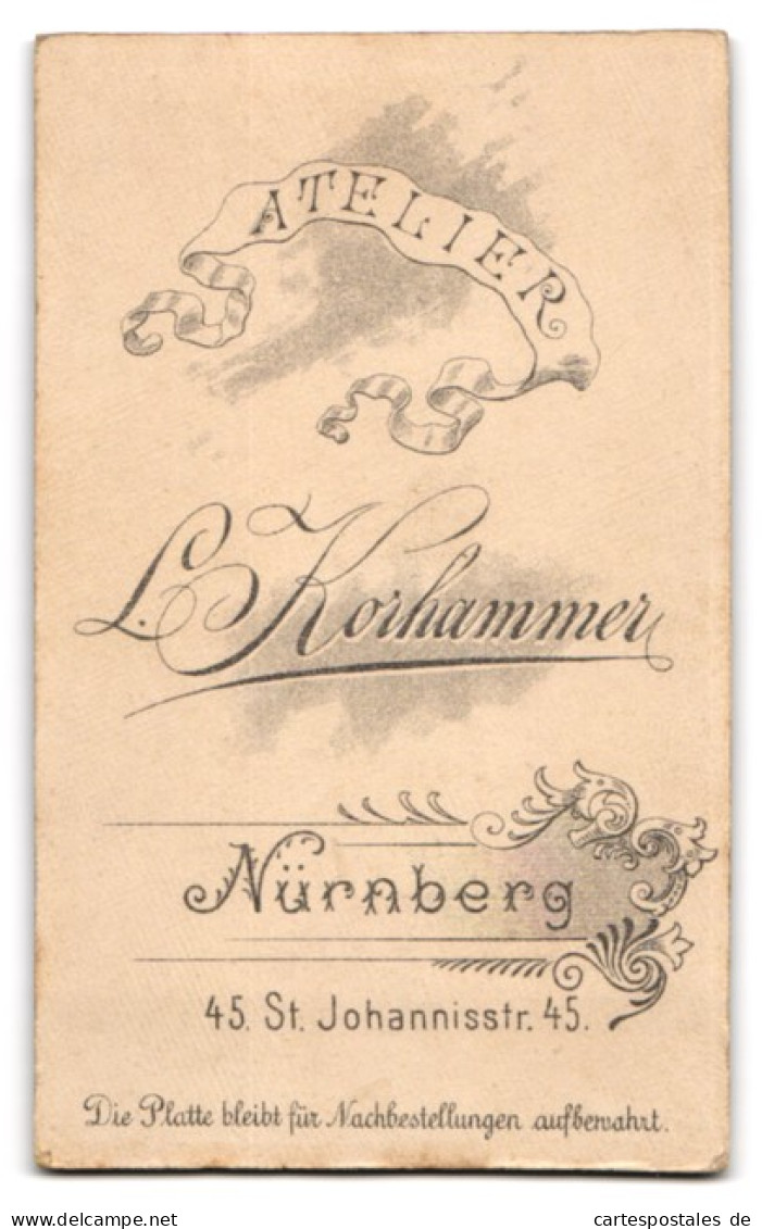 Fotografie L. Korhammer, Nürnberg, St. Johannisstr. 45, Ältere Dame Mit Zurückgebundenem Haar  - Personnes Anonymes