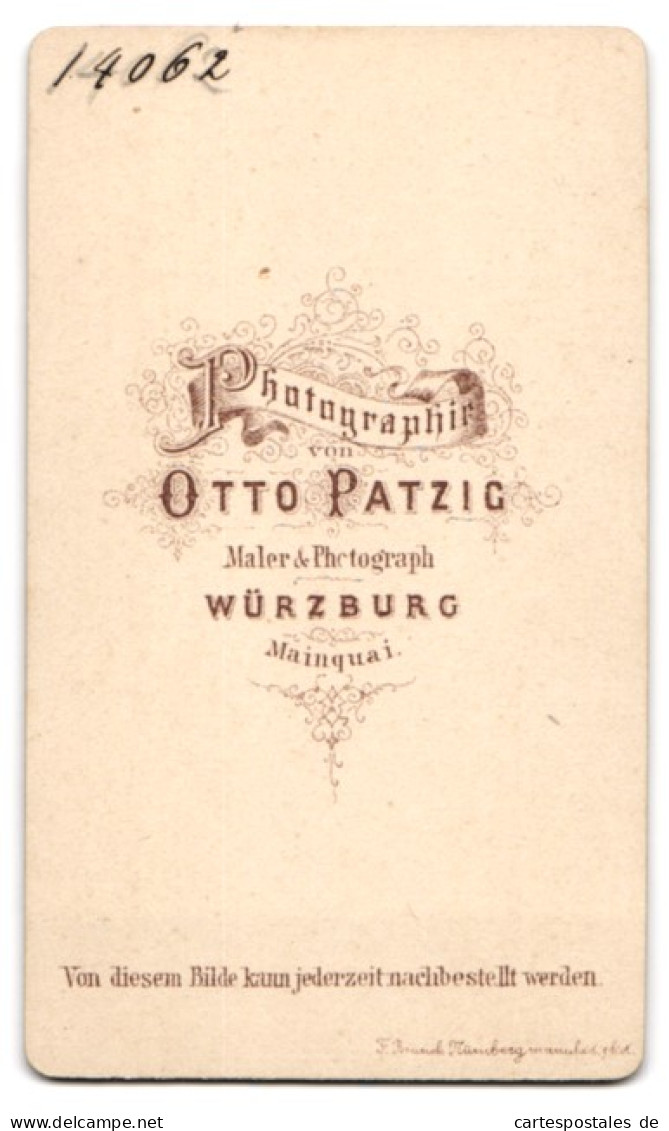 Fotografie Otto Patzig, Würzburg, Mainquai, Bürgerliche Dame Mit Flechtfrisur  - Personas Anónimos