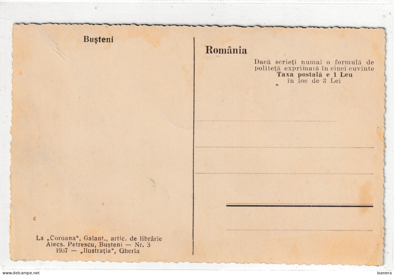 Busteni - (Primaria, Piata, Magazinul La Consum , Hotel Caraiman, Muntii Jepii Mari Si Jepii Mici - Rumania