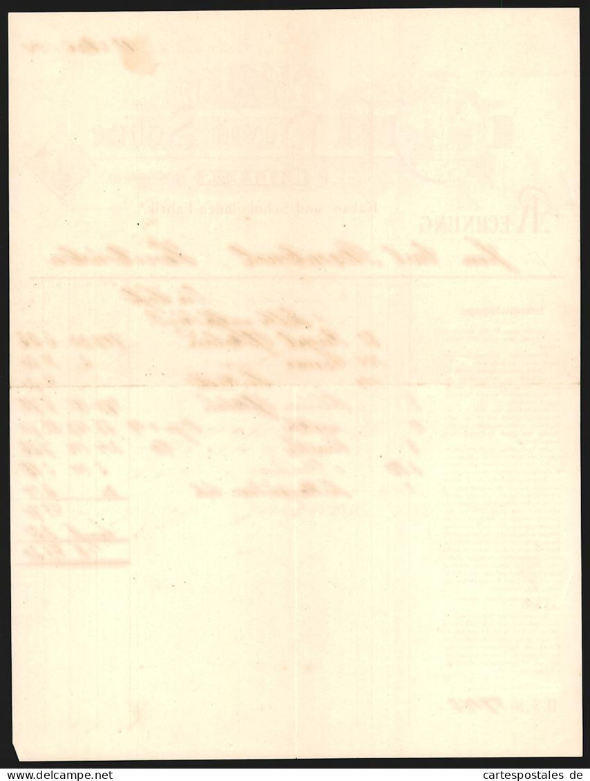 Rechnung Halle /Saale, 1904, Fr. David Söhne, Kakao- Und Schokoladen-Fabrik, Schutzmarke Krieger Und Hirte, Medaillen  - Altri & Non Classificati