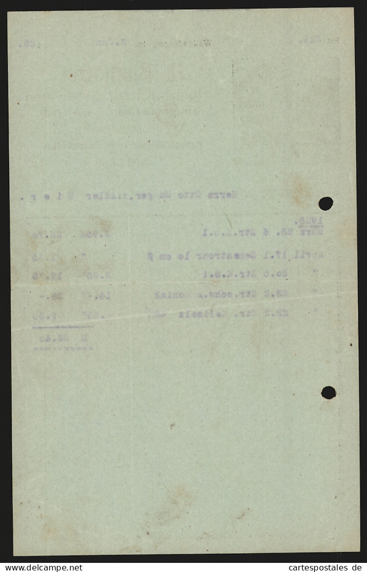 Rechnung Wellendingen 1925, A. Banholzer, Kolonial- Und Tabakwaren, Ansicht Des Magazins  - Otros & Sin Clasificación