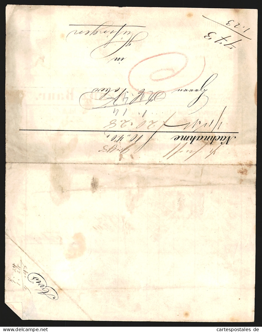 Rechnung Offenburg 1862, Franz Baur, Spedition, Commission & Incasso, Lieferliste  - Sonstige & Ohne Zuordnung