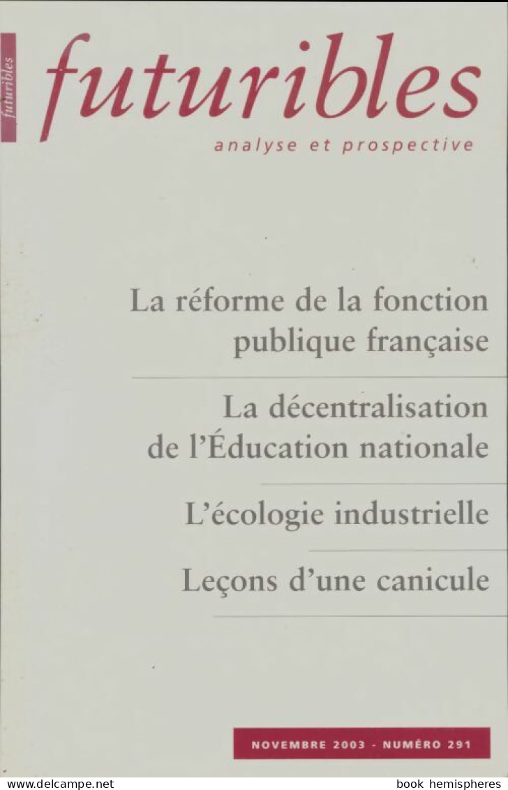 Futuribles N°291 (2003) De Collectif - Zonder Classificatie