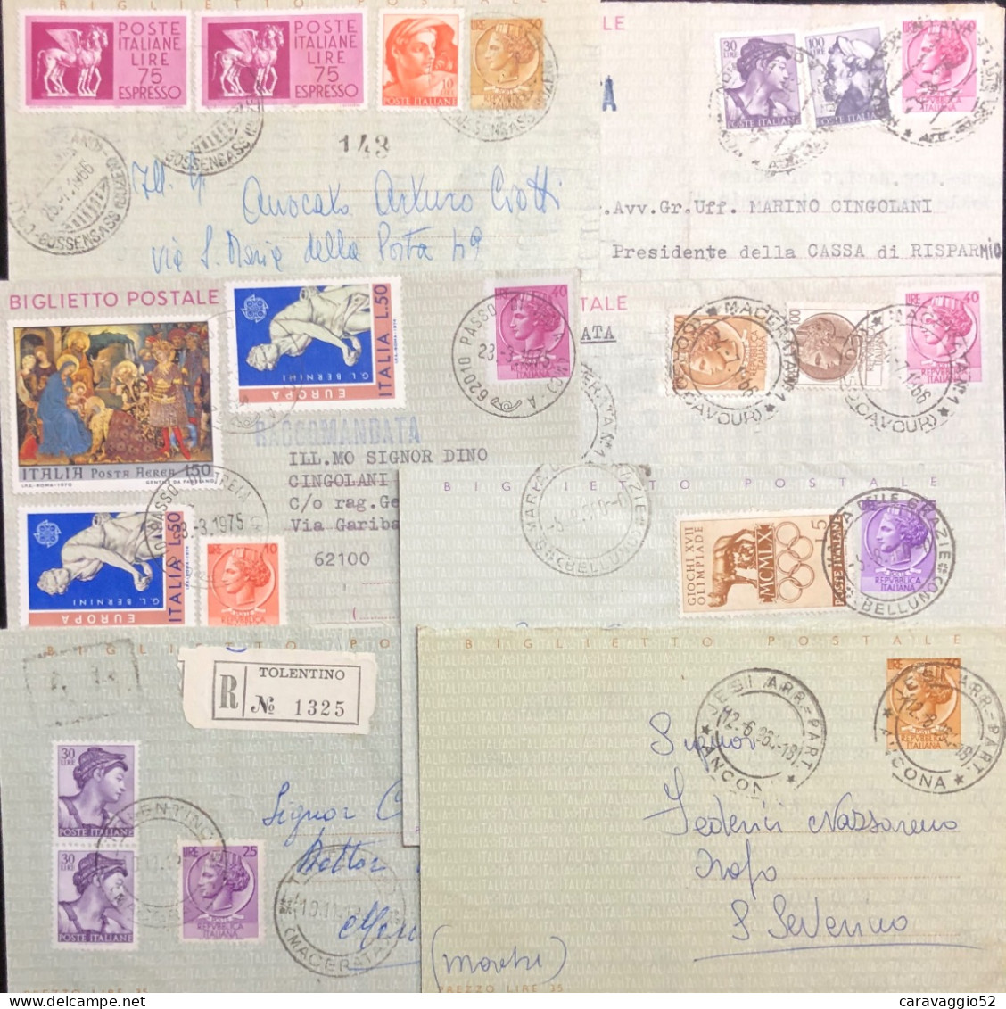 1961 BIGLIETTI POSTALI 7 DIVERSI VARI USI - 1961-70: Storia Postale