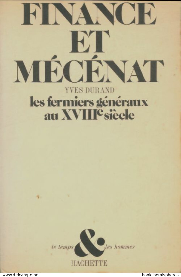 Finance Et Mécénat  (1976) De Yves Durand - Handel