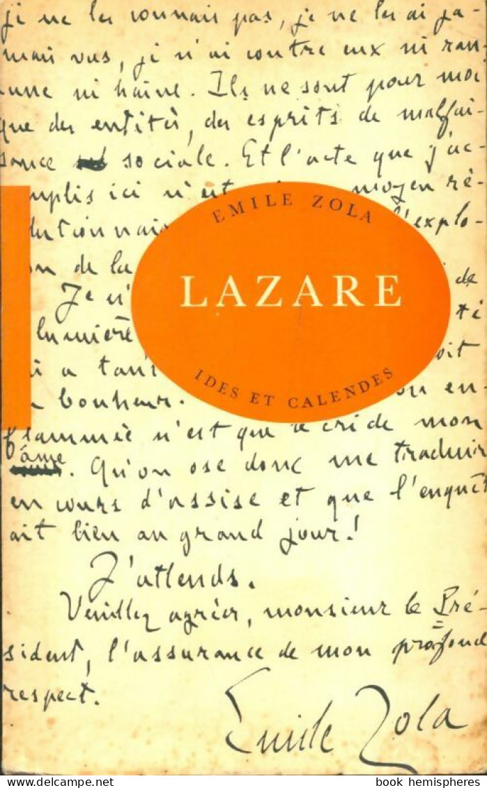 Lazare / Soeur-des-pauvres / Le Sang / Souvenirs (1962) De Emile Zola - Otros & Sin Clasificación