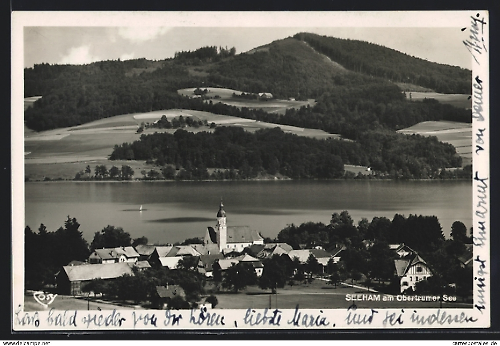 AK Seeham Am Obertrumer See, Teilansicht Mit Kirche  - Altri & Non Classificati