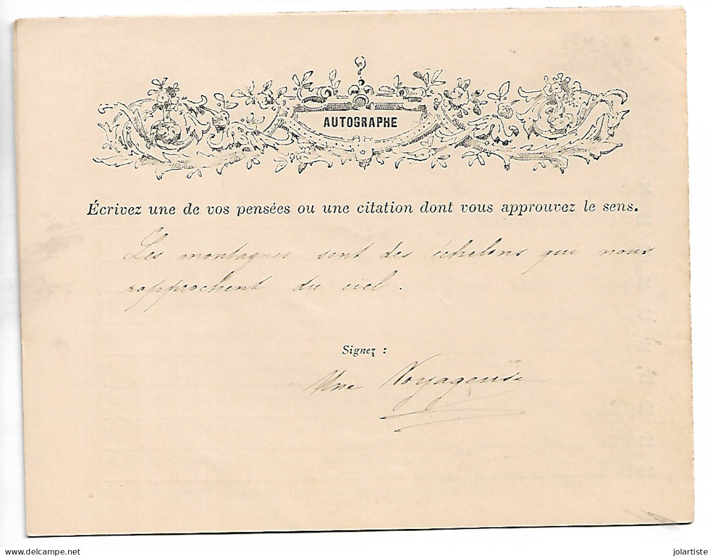 D 51 Vitry Le Francois 1882  Mes Confidences De Louise De St Genis De  8 Pages Et Autographe Clas 5 N0174 - Altri & Non Classificati