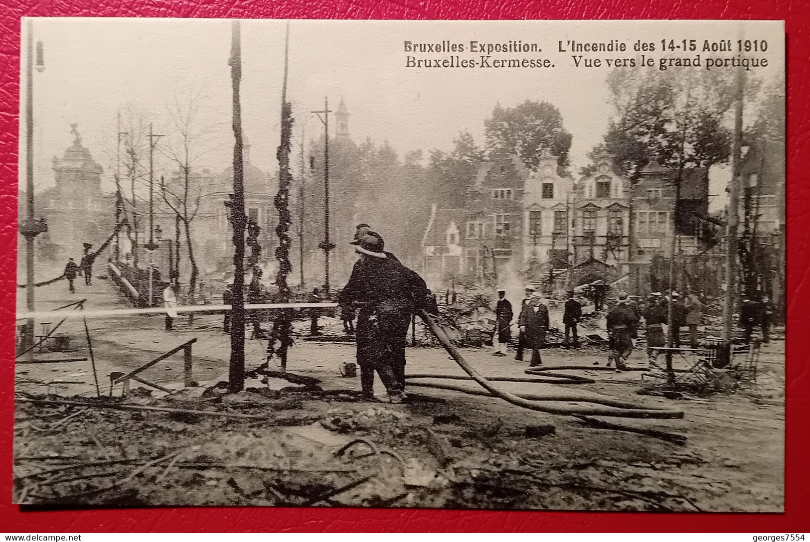 BELGIQUE - BRUXELLES EXPOSITION - POMPIERS - INCENDIE DES 14-15 AOUT 1910 - Andere & Zonder Classificatie