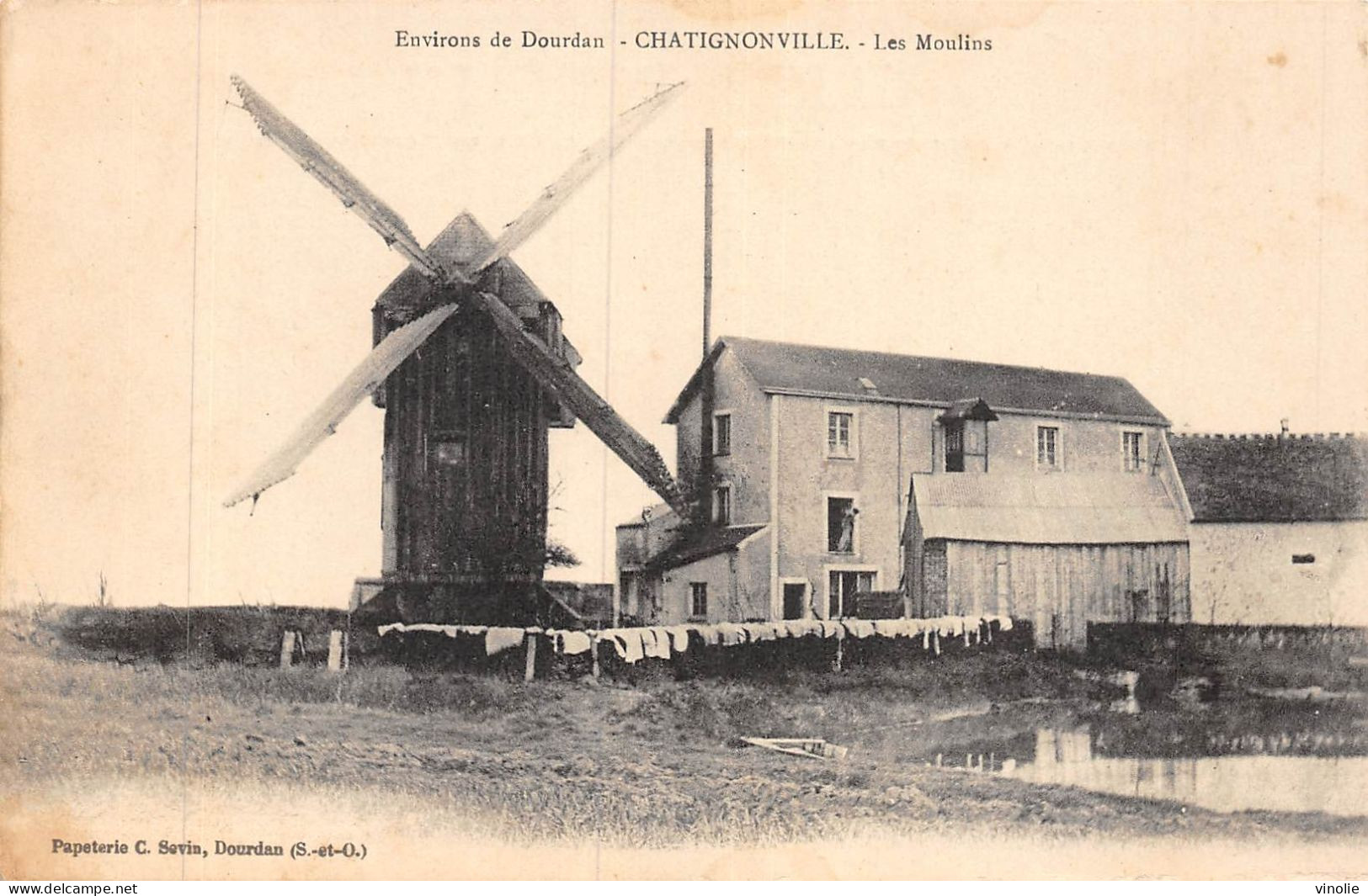 P-24-Mi-Is-1851 : CHATIGNONVILLE. LES MOULINS A EAU ET A VENT. ENVIRONS DE DOURDAN ESSONNE - Windmills