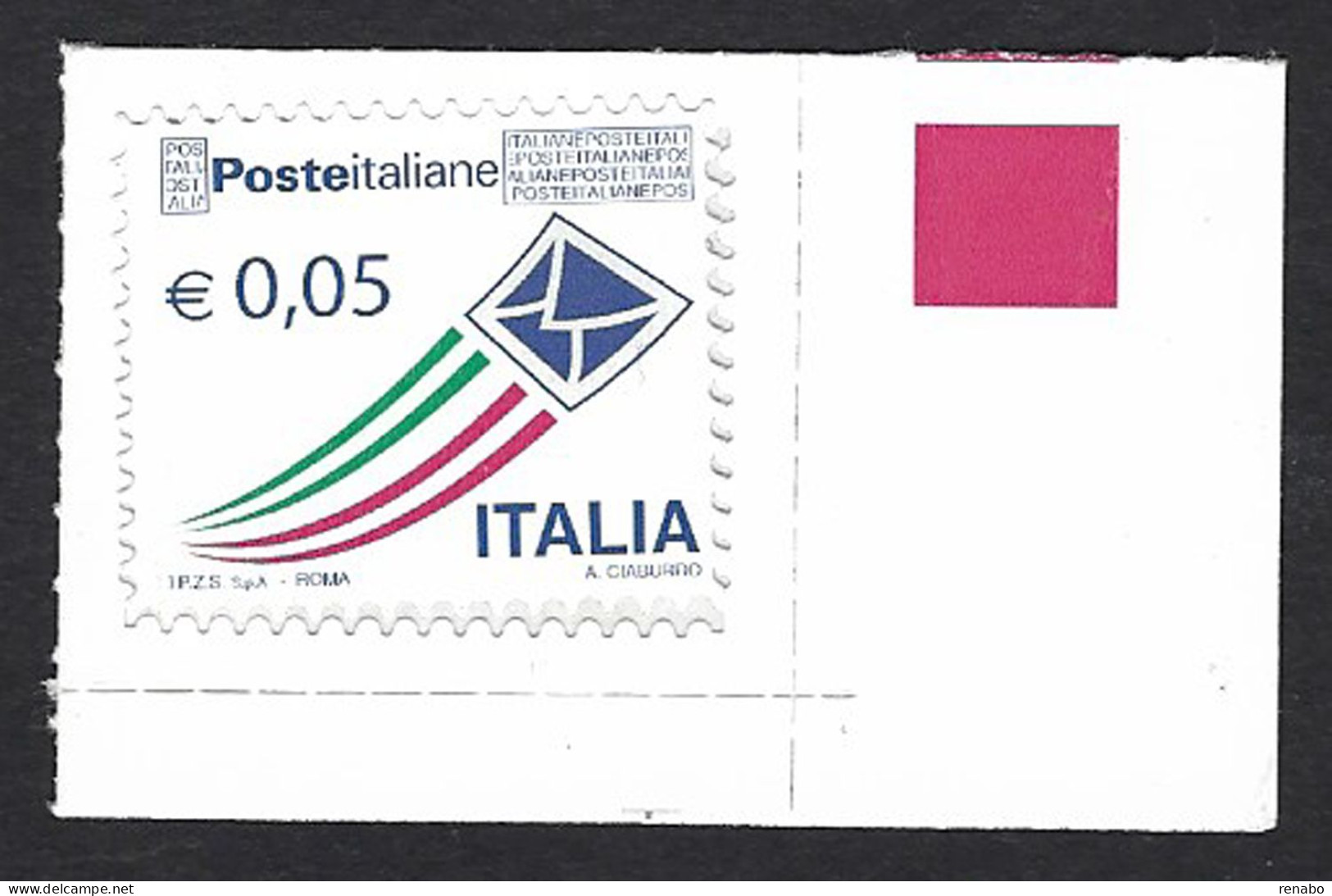 Italia 2010; Posta Italiana Da € 0,05 ; Angolo Inferiore Destro. - 2001-10:  Nuovi