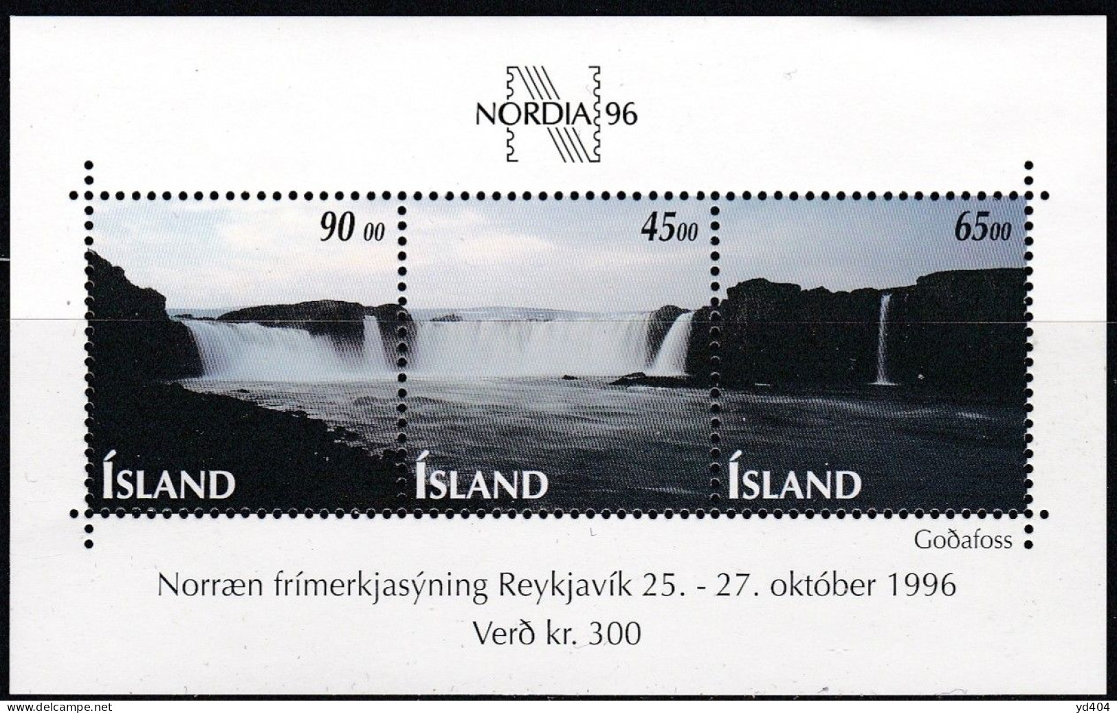 IS487 – ISLANDE – ICELAND – 1996 – NORDIA 96 – SG # MS 871 MNH 17,50 € - Blokken & Velletjes