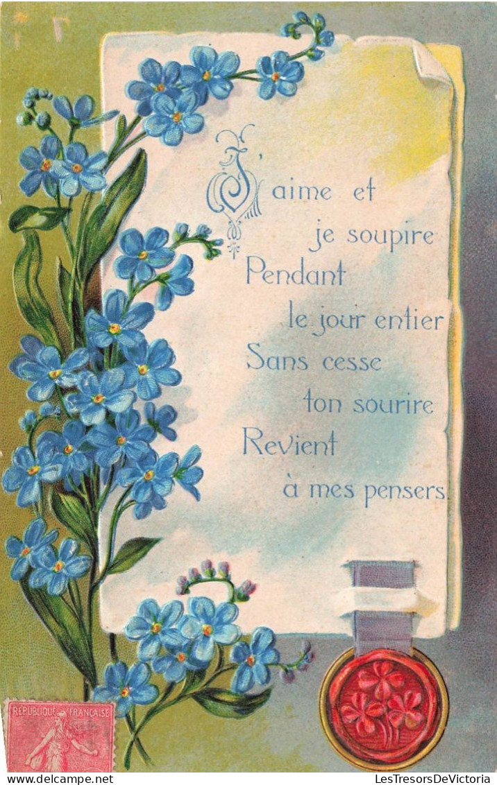 FANTAISIES - Lettre D'amour - Fleurs - Carte Postale Ancienne - Other & Unclassified