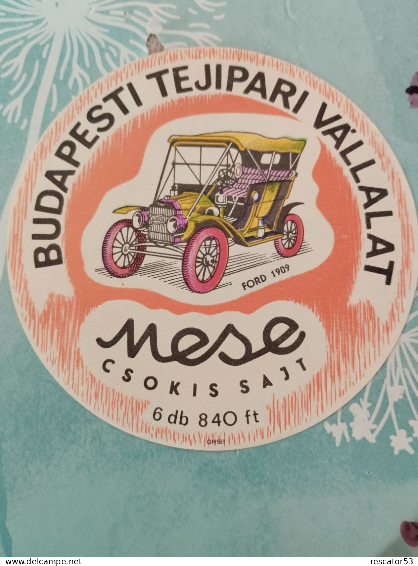 Ancienne Étiquette Fromage Budapesti Mese Vieille Voiture 7 - Cheese