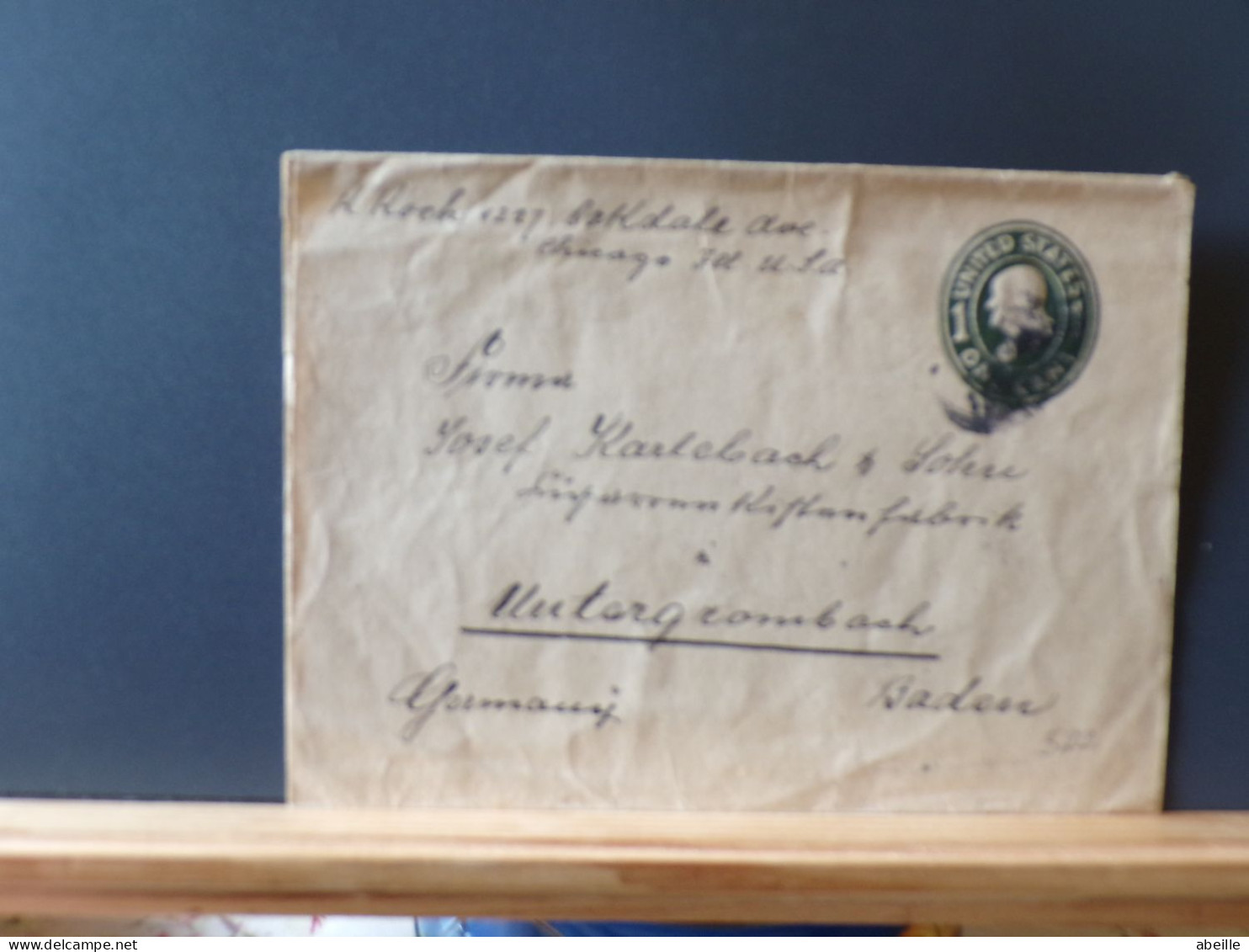 ENTIER522   WRAPPER  USA  TO GERMANY - ...-1900