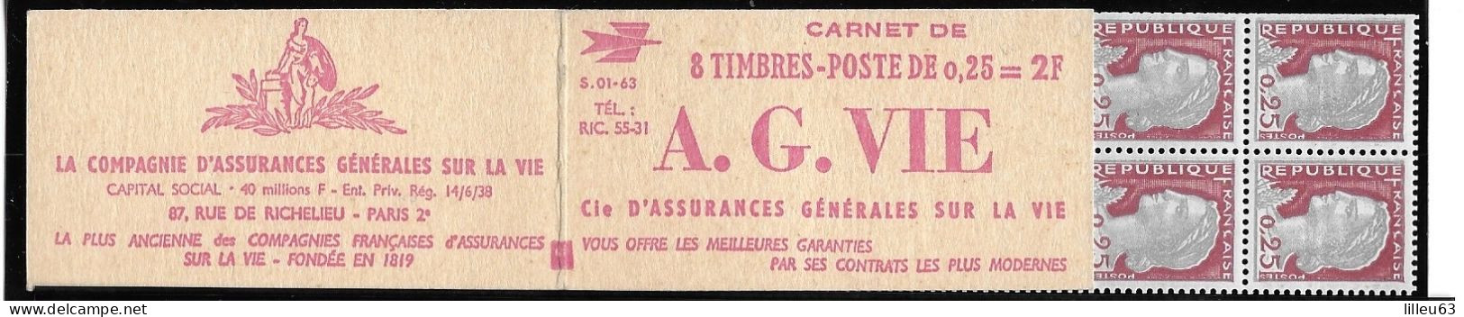 Carnet Marianne Decaris Série 1.63  Assurances Ag Vie  SUP - Modern : 1959-…