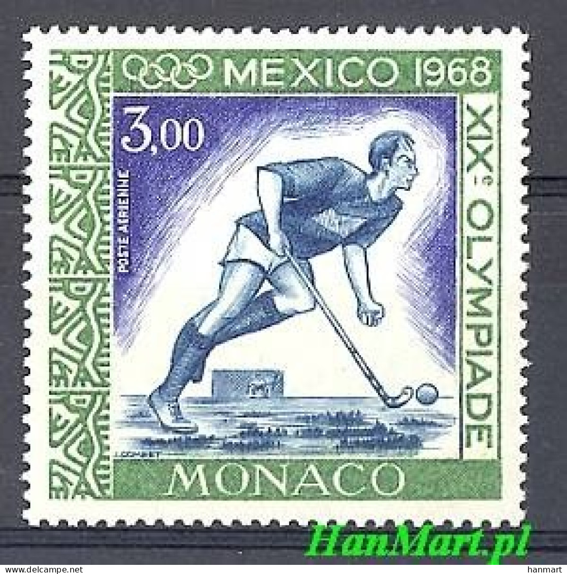 Monaco 1968 Mi 888 MNH  (LZE1 MNC888) - Hockey (su Erba)