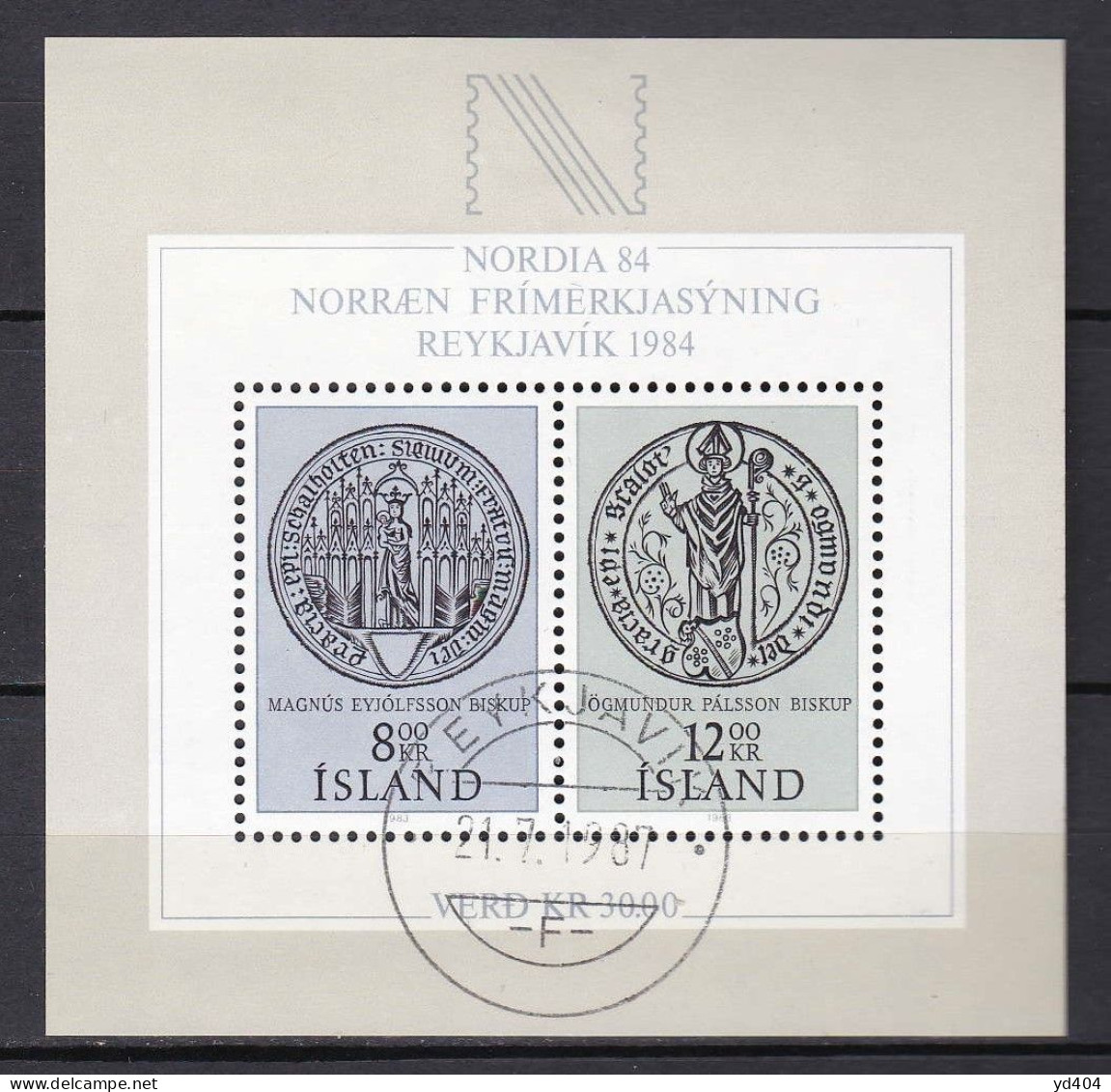 IS407 – ISLANDE – ICELAND – BLOCKS - 1983 – NORDIA 84 – Y&T # 5 USED 10 € - Blocks & Sheetlets