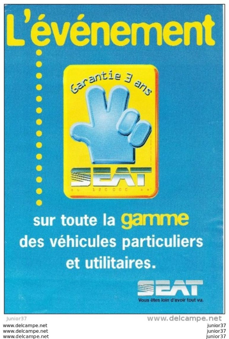 Dépliant Gamme Seat 1998, Ibiza, Cordoba, Toledo ,Arosa - Advertising