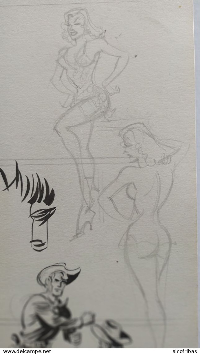 Maxime ROUBINET (Max Pen) illustrateur BD 6  dessins originaux  crayon personnages femmes  BD