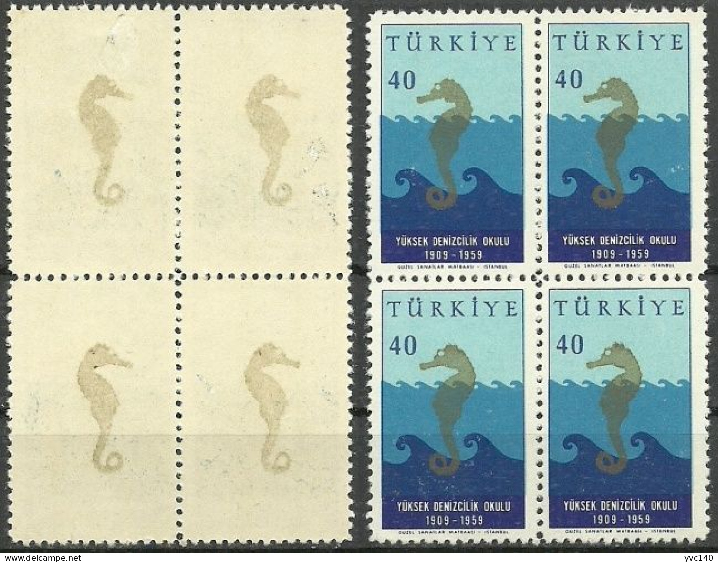 Turkey; 1959 50th Anniv. Of The Marine College 40 K. ERROR "Abklatsch Printing" - Nuovi