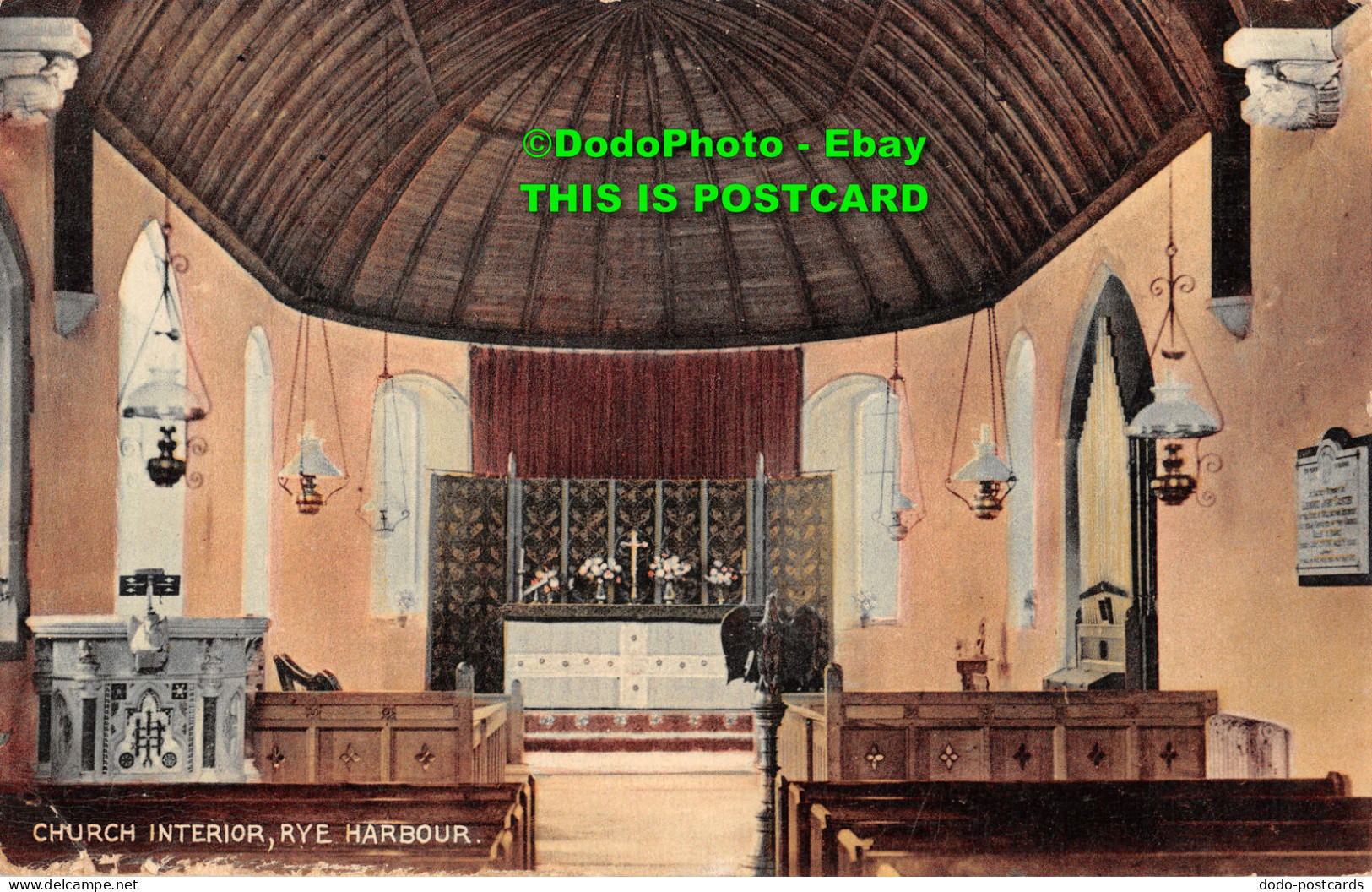 R356194 Church Interior. Rye Harbour. The R. A. P. 1948 - World