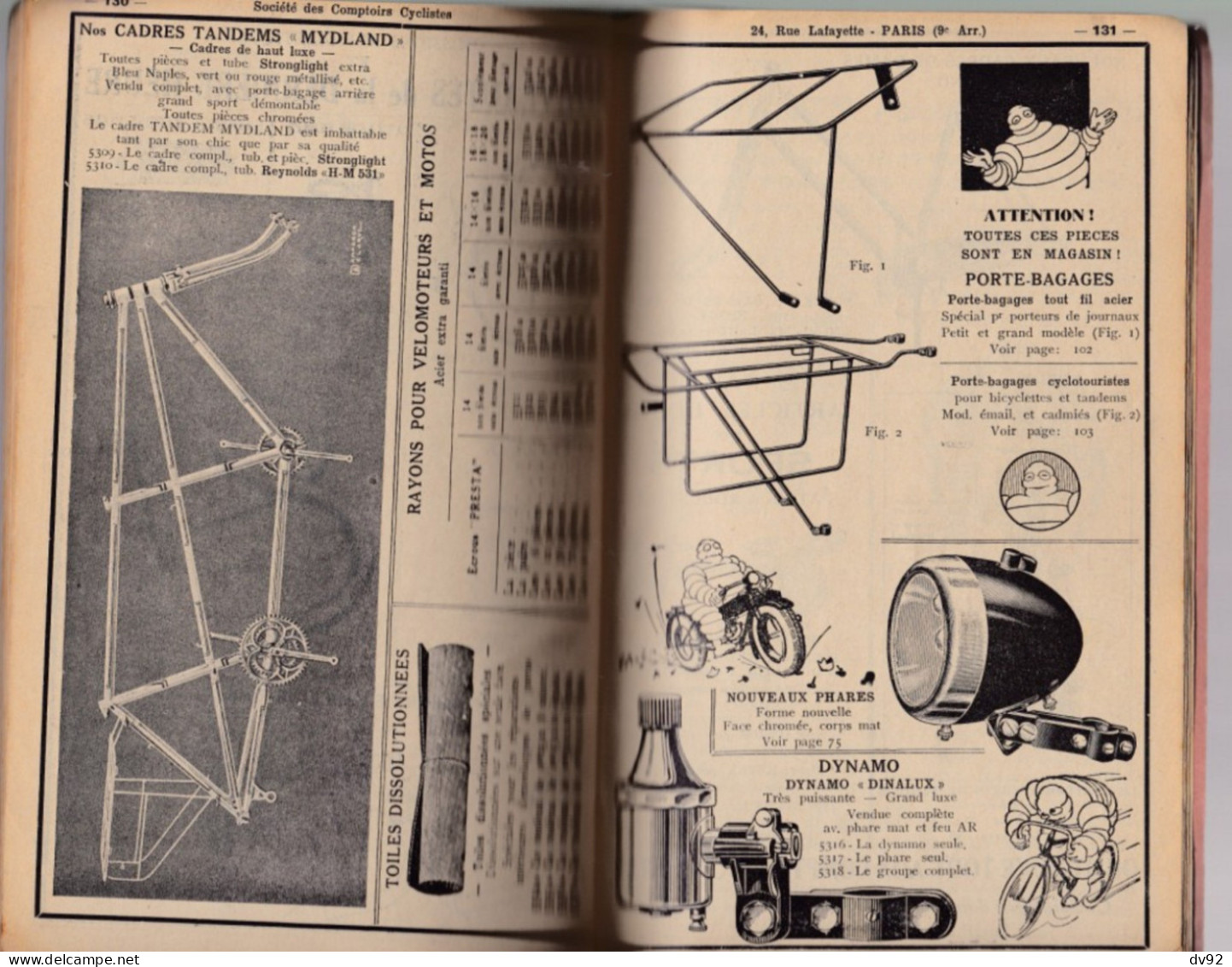 CATALOGUE SOCIETE DES COMPTOIRS CYCLISTES 1938 / 1939 - Cyclisme