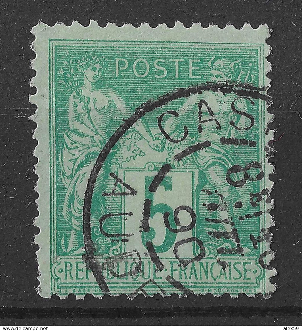 Lot N°14 N°75, Oblitéré Cachet à Date AUDE , CASTELNAUDARY - 1876-1898 Sage (Tipo II)