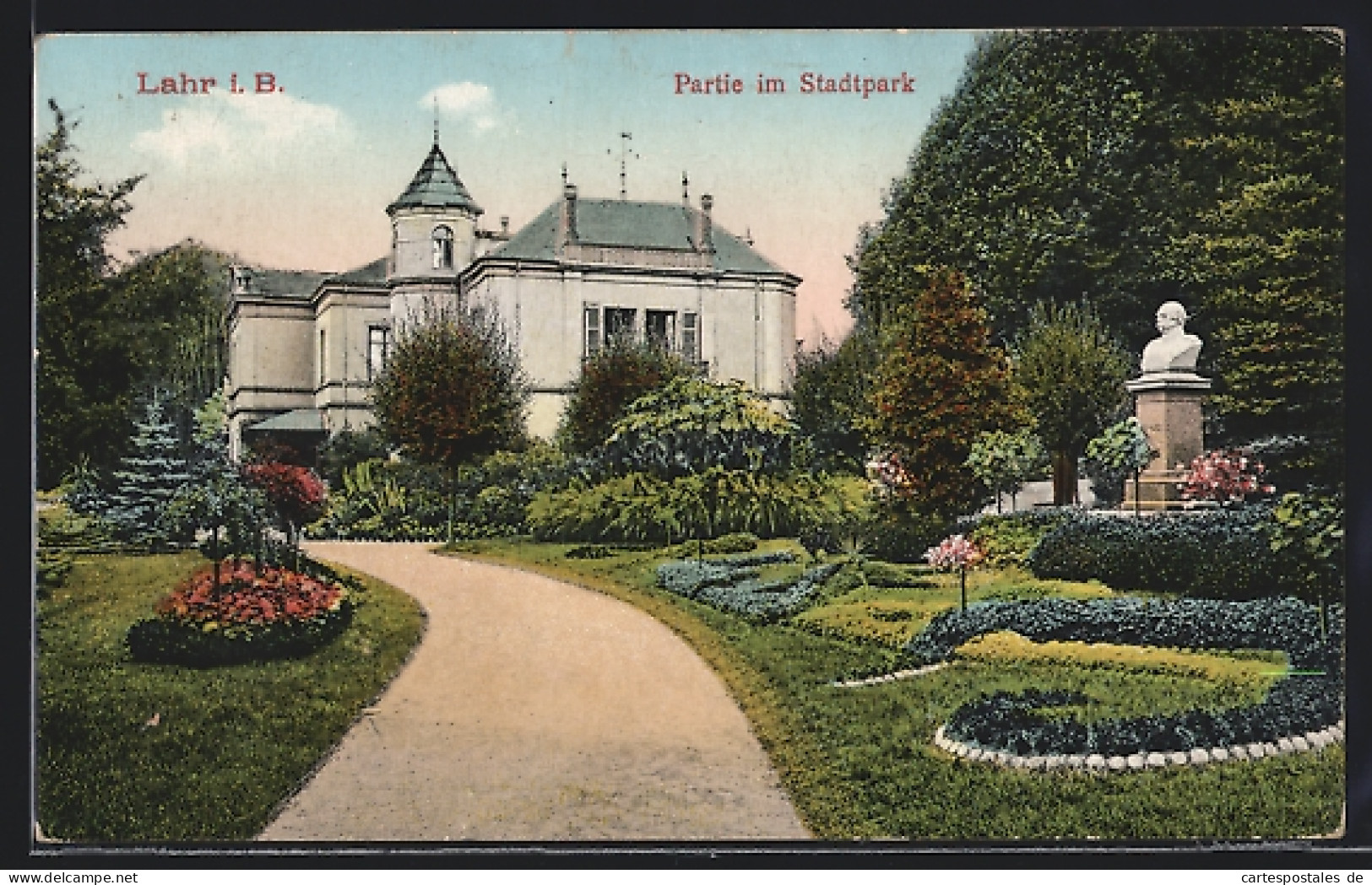 AK Lahr I. B., Stadtpark Mit Bismarckdenkmal  - Lahr