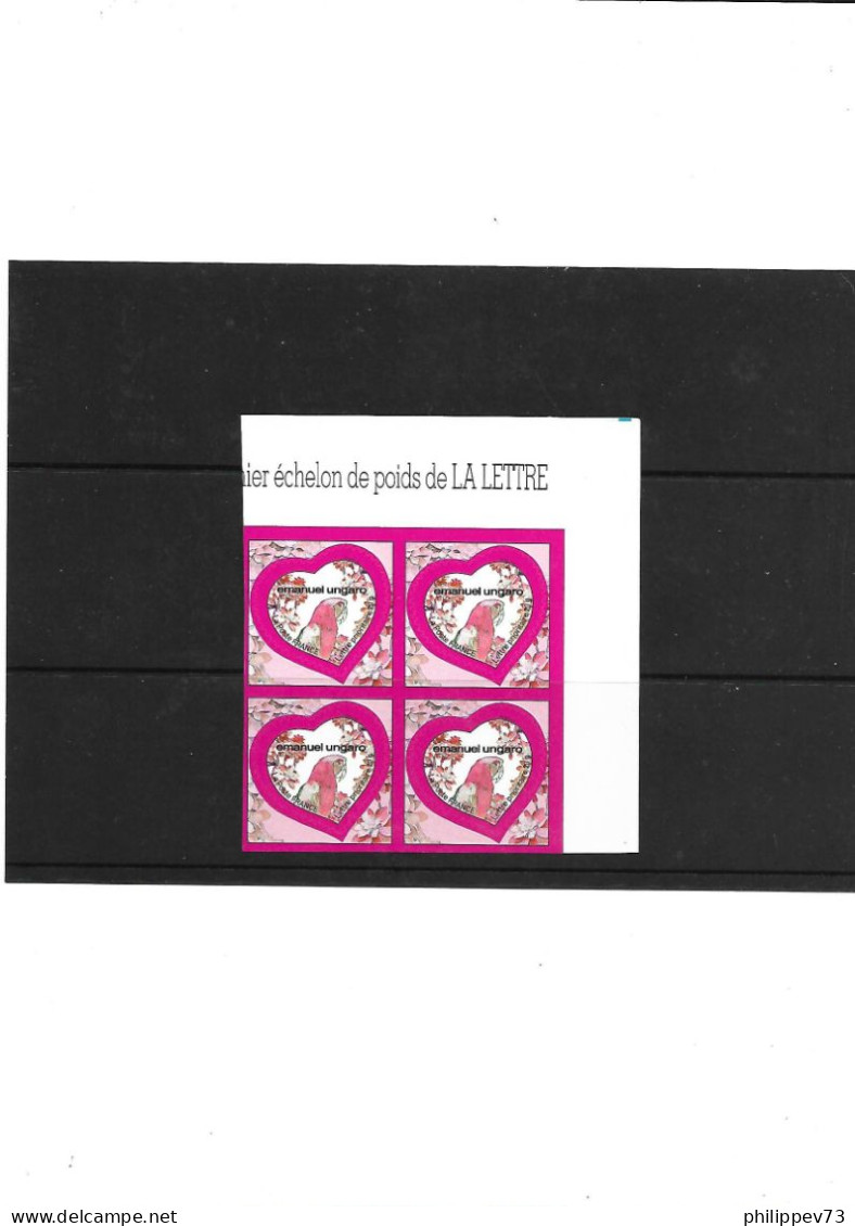 TP Autoadhésif  St Valentin Coeurs 2009 De La Maison De Couture Emanuel Ungaro  N°265 X 4 Année 2009 N** Support Blanc - Unused Stamps