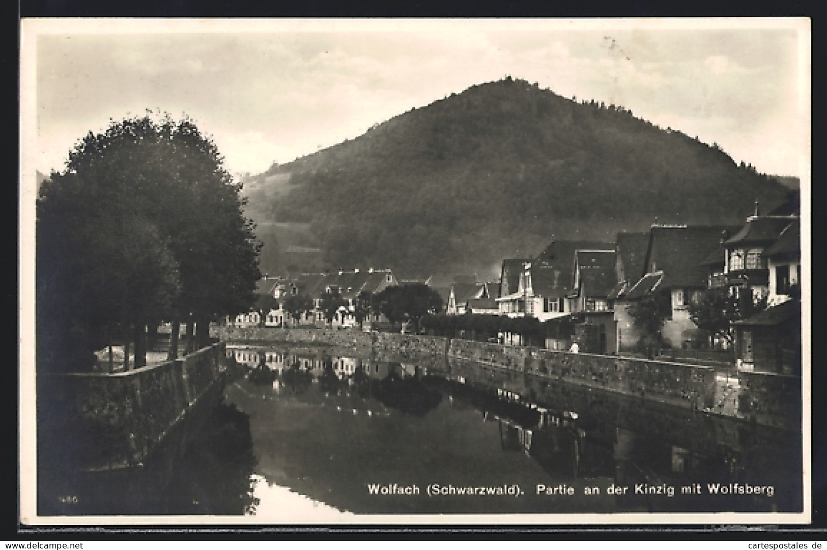 AK Wolfach /Schwarzwald, Partie An Der Kinzig Mit Wolfsberg  - Wolfach