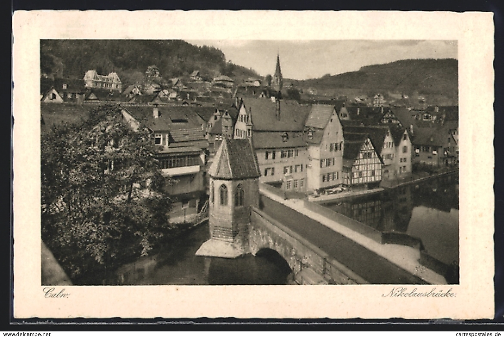 AK Calw, Blick Auf Die Nikolausbrücke  - Calw