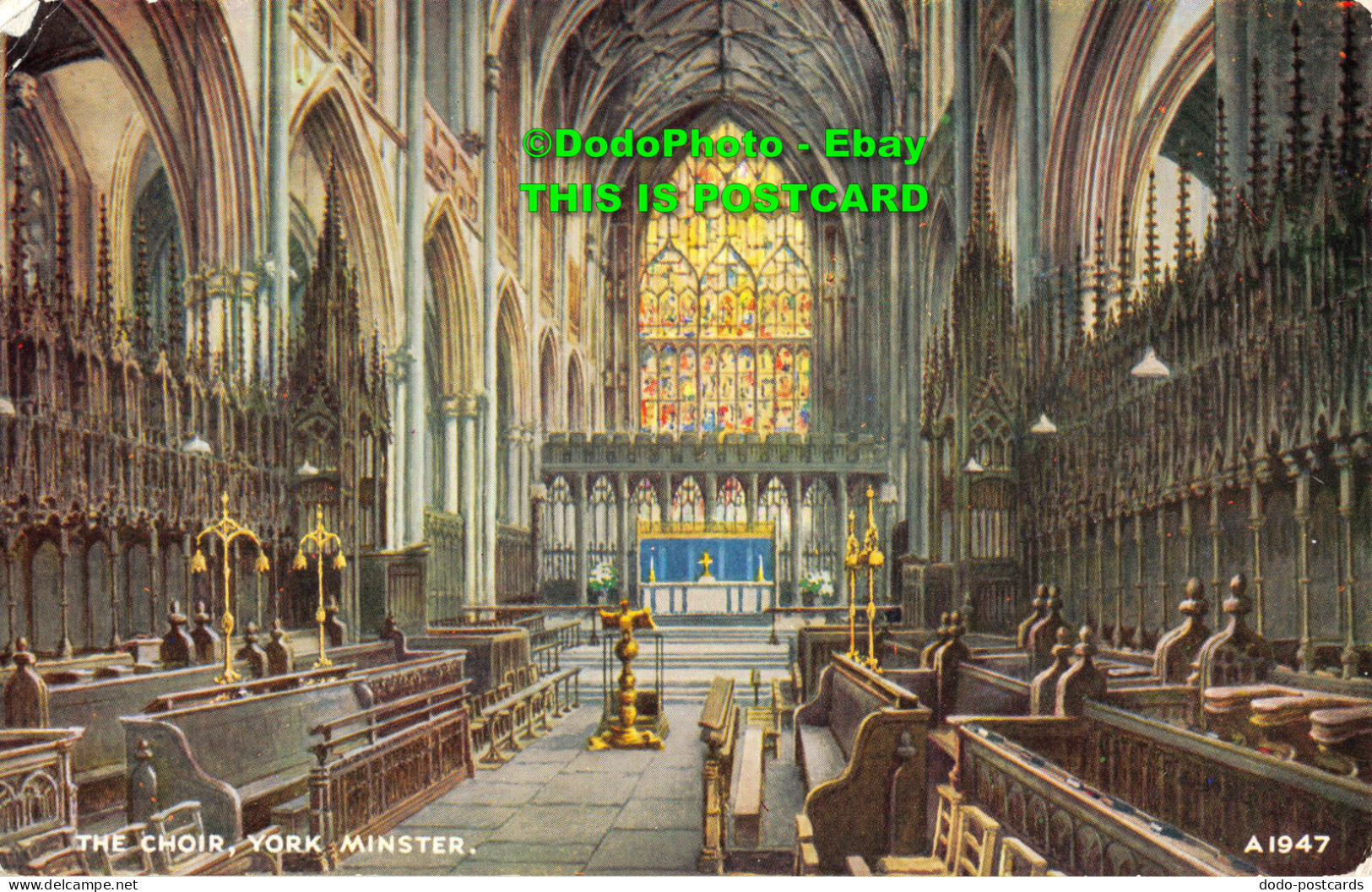 R355205 York Minster. The Choir. Valentine. Art Colour. 1242. V. Style. B. F. C. - World