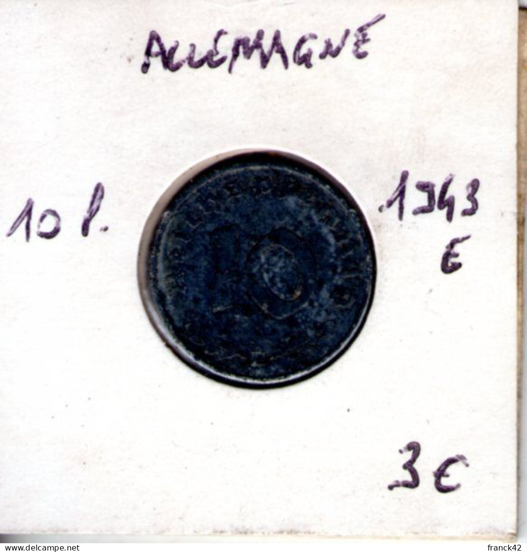 Allemagne. 10 Reichspfennig. 1943 E - 10 Reichspfennig