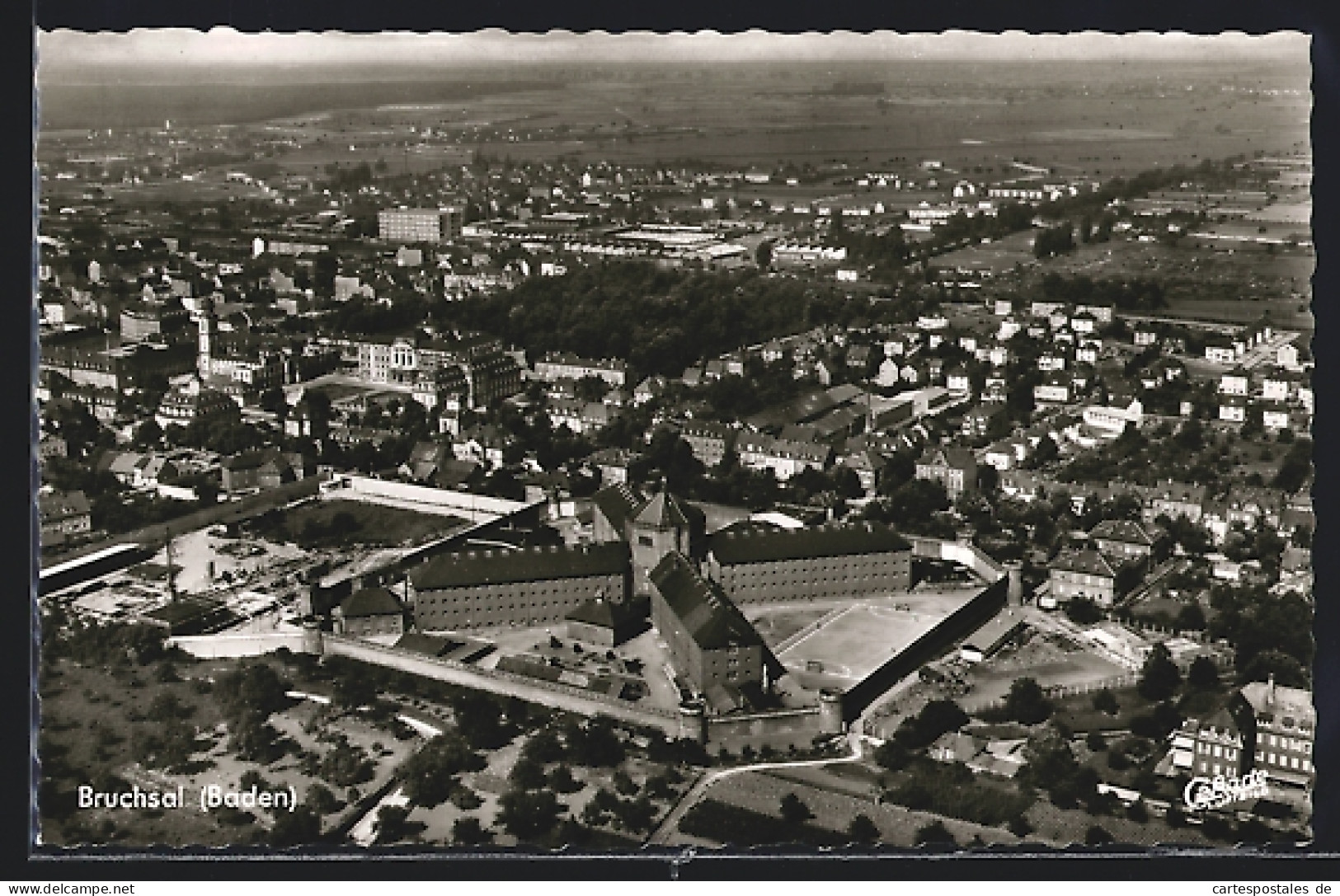 AK Bruchsal /Baden, Stadt Aus Der Vogelschau  - Bruchsal