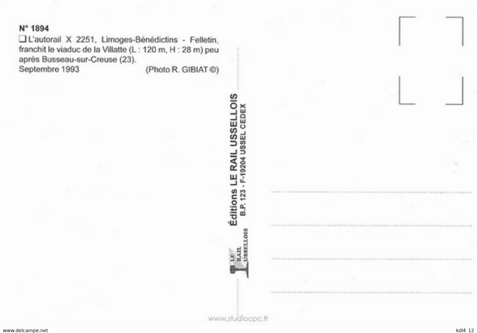 RU 1894 - Autorail X 2251 Sur Le Viaduc De La Villatte - CRESSAT - Creuse - SNCF - Other & Unclassified