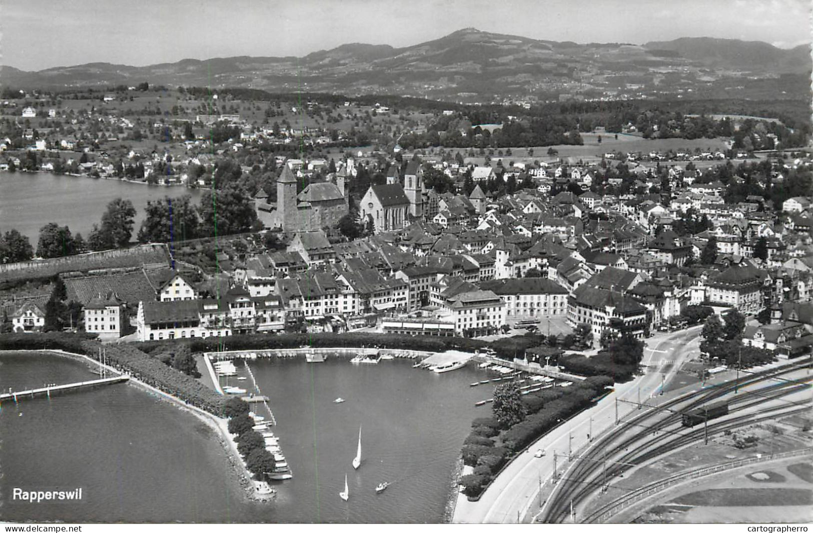 Postcard Switzerland Rapperswil Harbour Aerial - Altri & Non Classificati