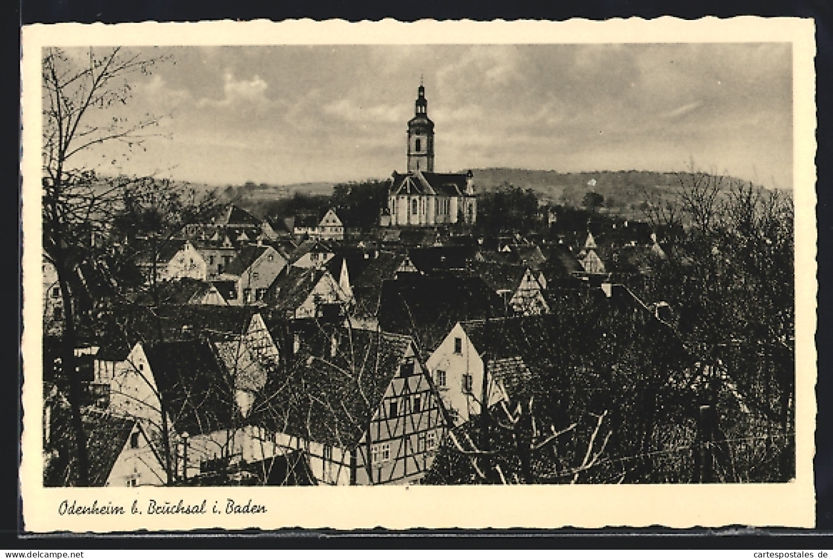 AK Odenheim, Blick über Die Dächer Des Ortes Zur Kirche Hin  - Sonstige & Ohne Zuordnung