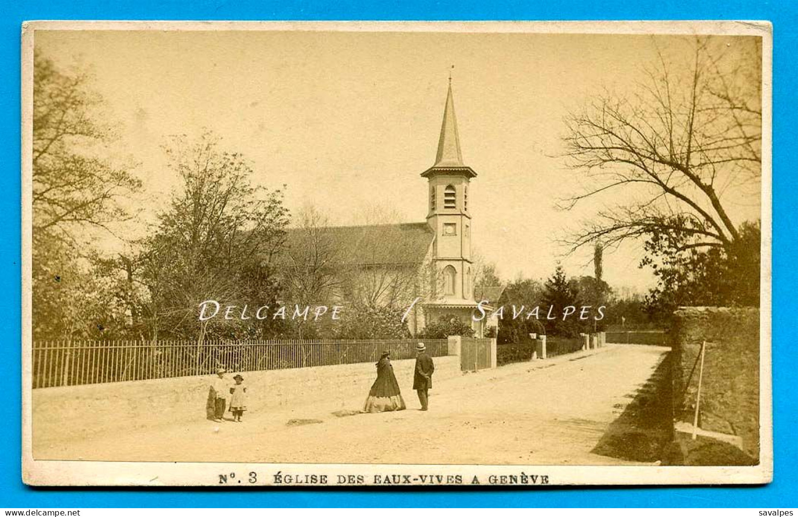 Suisse * Genève église Des Eaux-Vives * Photo Albumine Vers 1870 - Alte (vor 1900)