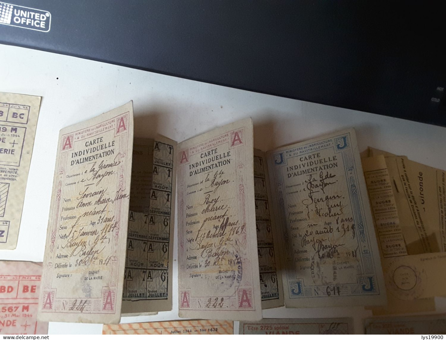 Lot De Tickets Carte De Rationnement - Documenten