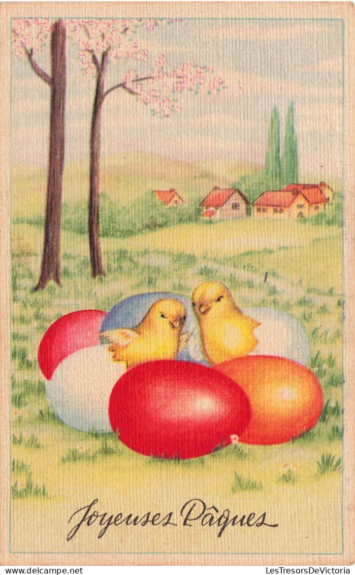 FETES - VOEUX - Joyeuses Pâques - Poussins Sortant Des Coquilles - Colorisé - Carte Postale Ancienne - Pasen