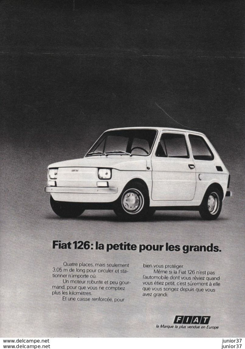 3 Feuillets De Magazine Fiat 126 1973 Essai - Voitures